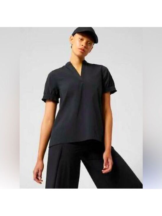 Athleta Tops - ATHLETA Black Poplin Travel Shirt